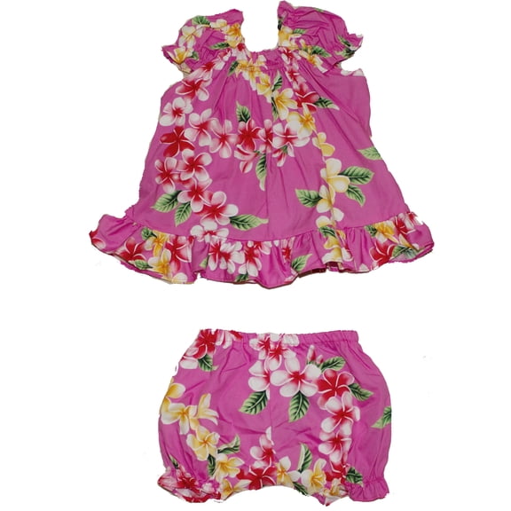 Girls Hawaii Style Cotton Dress Set, Made in Hawaii. Kids Size 3-4