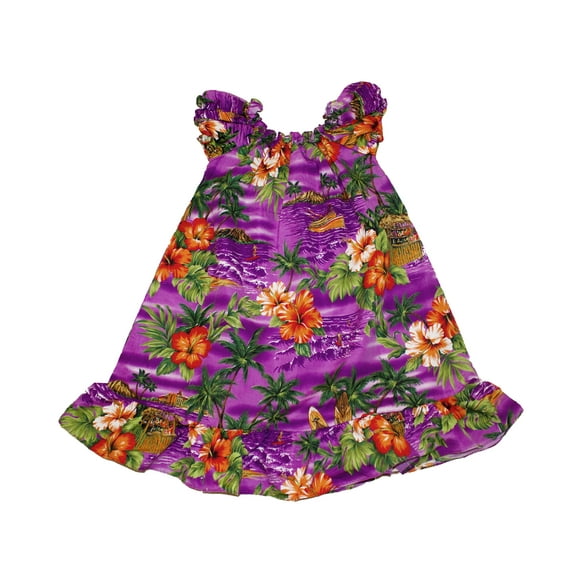 Girls Hawaii Style Muumuu Purple Dress. Made in Hawaii. Girl size 6