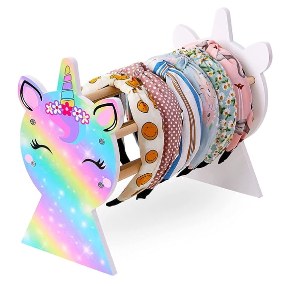 Girls Headband Holder Organizer Hair Hoop Headband Display Stand Unicorn Hairband Stand Organizer Headband Storage Home Room Decors for Girls, Rainbow