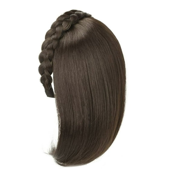 Girls Headband with Hair Extensions Shoulder Length Casual Hair Hoop Straight Hair Extensions 12Inch in Length