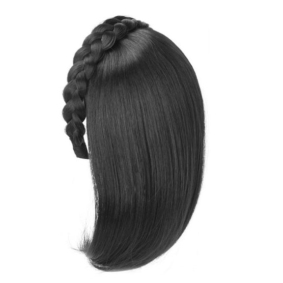 Girls Headband with Hair Extensions Shoulder Length Casual Hair Hoop Straight Hair Extensions 12Inch in Length