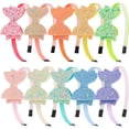 thumbnail image 1 of MINKUROW Girls Headbands For Kids,Toddler Headbands Star Sparkle 3 inch Hair Bows Hairbands with Teeth Glitter Headhoop,Pack of 10, 1 of 6