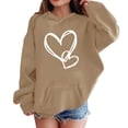 thumbnail image 1 of Girls' Heart Graphic Print Cute Hoodies Long Sleeve Pullover Hoodie Sweatshirt with Pocket Oversized Fleece Lined Cozy Jacket, 1 of 6
