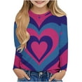 thumbnail image 1 of Girls Heart Long Sleeve T Shirts Colorful Cute Graphic Tees Spring Fall Pullover 2025 Trendy Tops 3-14y Multicolor， 5 Years, 1 of 5