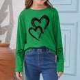 thumbnail image 1 of Girls Heart Print Long Sleeve Top | Soft Stretchy Shirt for Kids Kids & Big Girls | Green Casual Tee for Play School Everyday,Size 2-3 T, 1 of 6