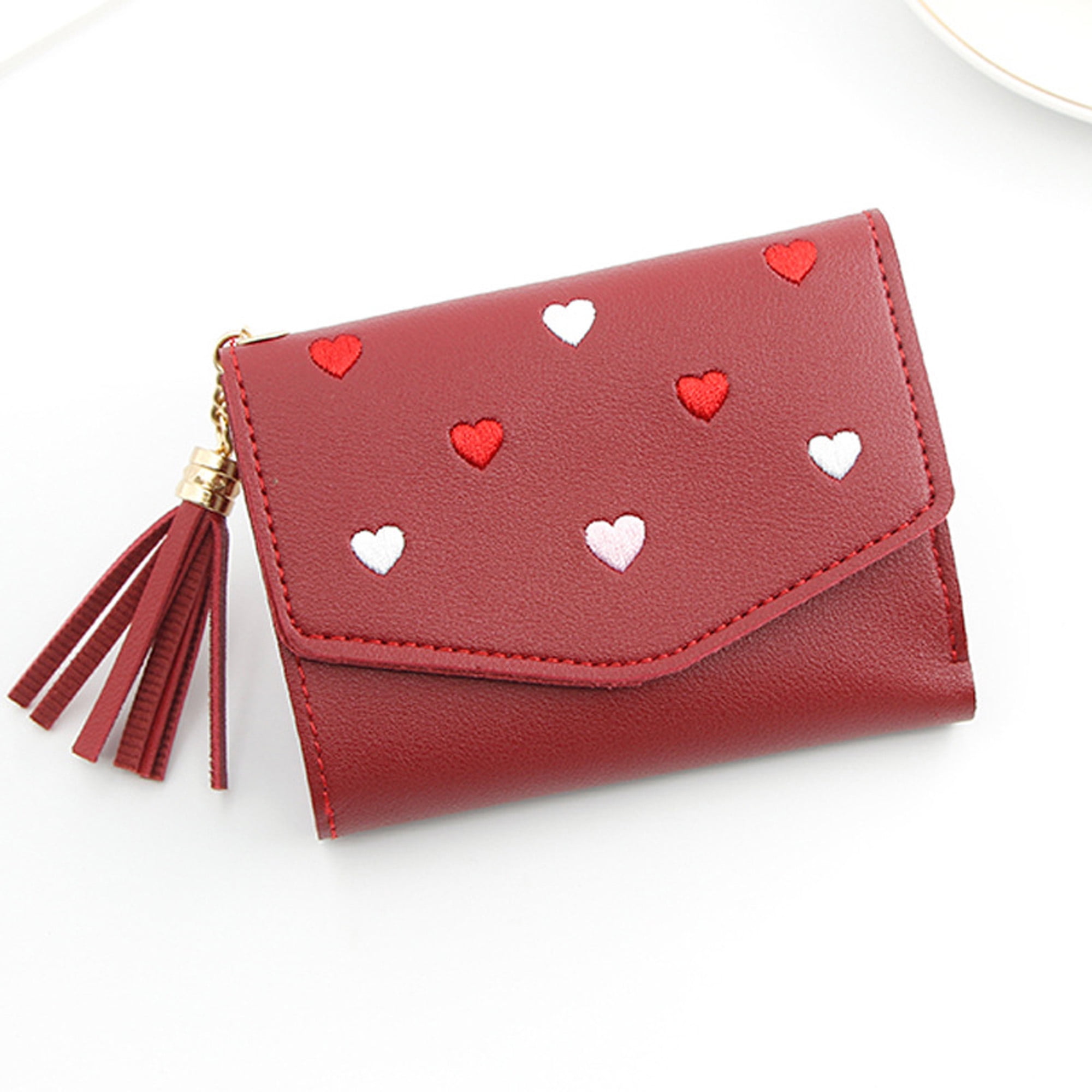 Girls Heart-shaped Tassel Wallet Smal Women's Wallet Lovely