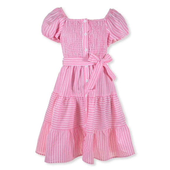 Girls Hearts Girls' Striped Poplin Dress Color: pink/multi Size: 4