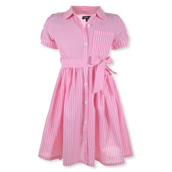 Girls Hearts Girls' Striped Poplin Dress Color: pink/multi Size: 6x