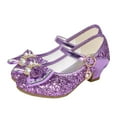 thumbnail image 1 of Girls Heels Dress Shoes Wedding Party Sparkle Glitter Princess Shoes for Kids Toddler Little and Big Girl, 1 of 8