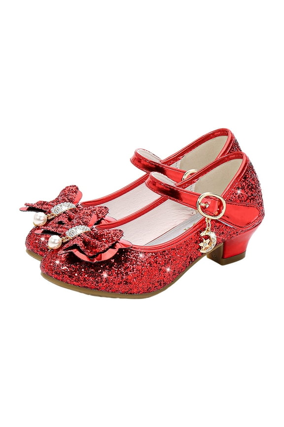 Girls Flats Sparkle Party Mary Jane Princess Dress Shoes Wedding Party Flower Shoes (Toddler/Little Kid/Big Kid)