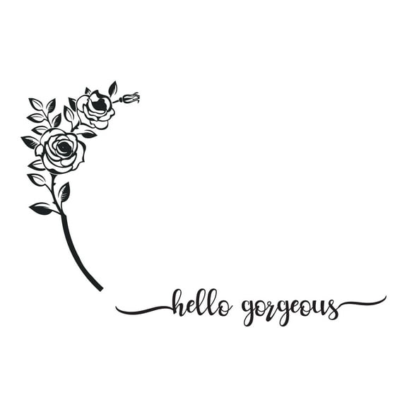 Girls Hello Gorgeous Inspirational Quotes & Sayings Wall Decal Decoration Beautiful Compliment Gorgeous Quote Wall Art Lasts Years and Easily Removable - Size: 20 In(W) x 14 In(H)