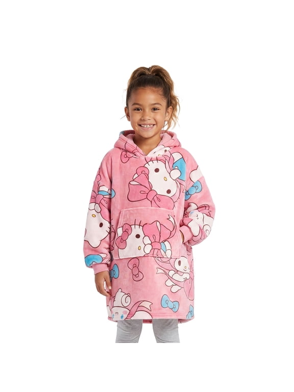 Girls Hello Kitty Cute Bows and Friends Wearable Blanket Hoodie