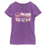 Girls Hello Kitty Cute Hearts and Portraits T Shirt