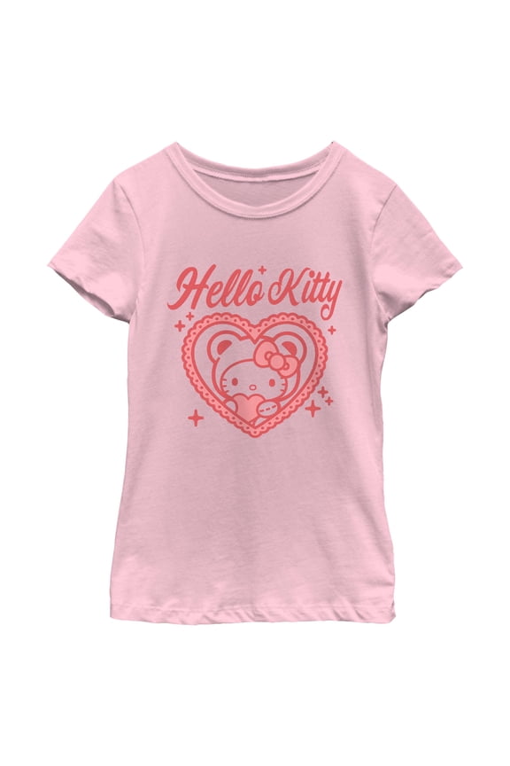 Girls Hello Kitty Cute Hello Kitty Heart T Shirt