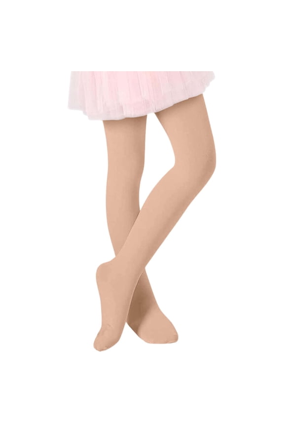 Girls High Elasticity Ballet Dance Footed Tights Thin Lightweight Spring Skim Tight Leggings for Kids Beige