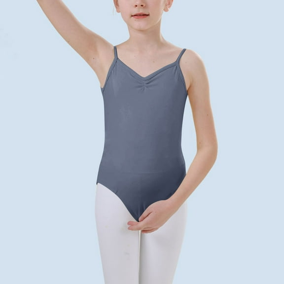Girls' High Elasticity Breathable Backless Suspender Jumpsuit for Gymnastics and Play