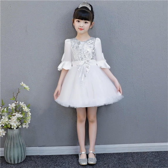 Girls High Low Tulle Dress Princess Birthday Pageant Wedding Christmas Party Communion Evening Dance Ball Gown White 11-12 Years