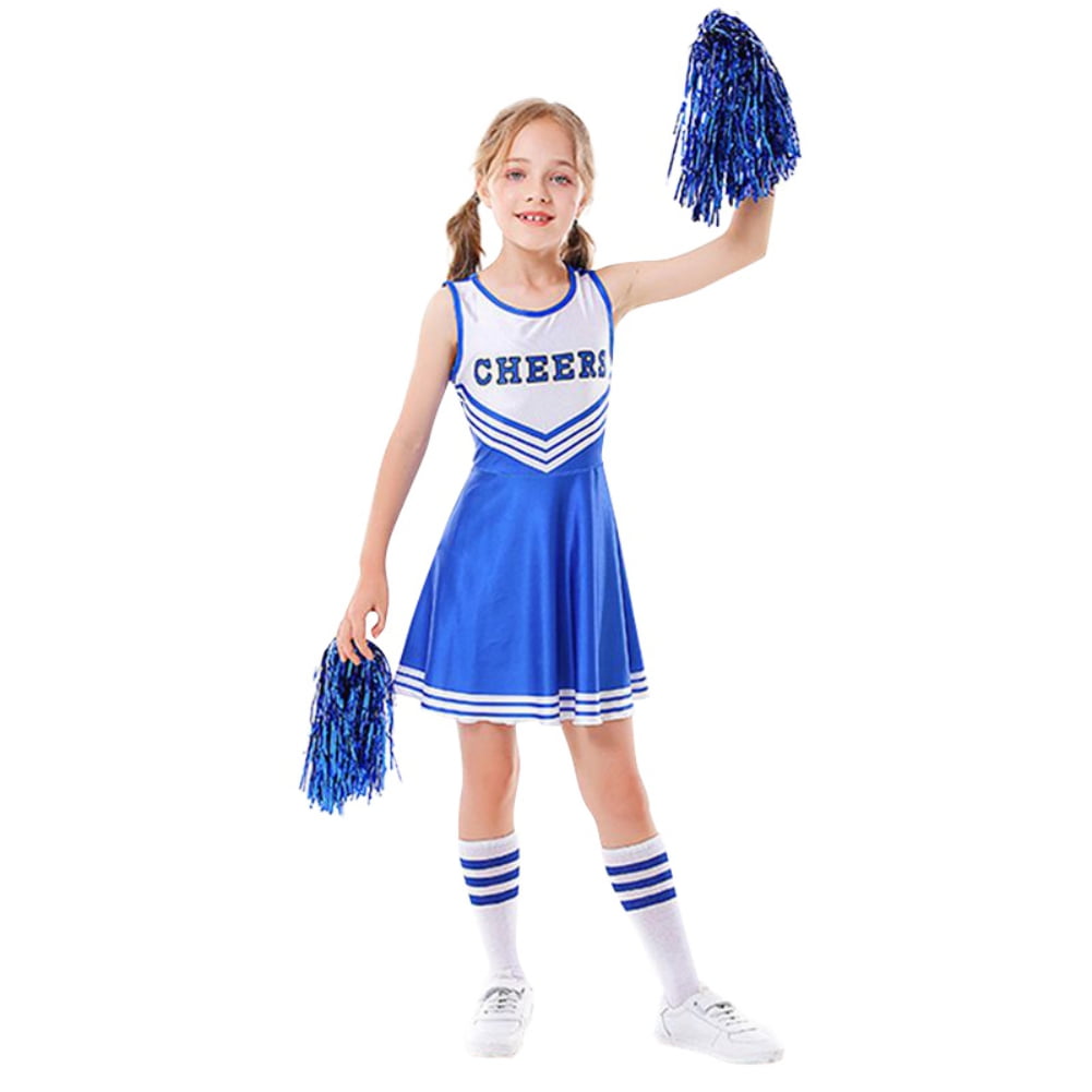 Girls High School Cheerleader Costume,Cheerleader Uniform with 2Pcs