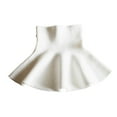 thumbnail image 1 of Girls' High Waist Flared Skirt Soft Cotton Knit Pleated Skater Skirts Casual Winter Fall Mini Skirts 3-13 Years (4-5 Years, White), 1 of 4