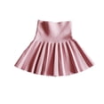 thumbnail image 1 of Girls High Waist Knitted Skirts Stretchy A-Line Flared Pleated Skater Uniform Skirts Toddler Kids Pink, 12-13Y, 1 of 5