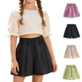 thumbnail image 1 of Girls' High Waist Shorts Elastic Casual Ruffle Drawstring Shorts Kids Summer Clothes 13-14 Years, 1 of 5