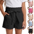 thumbnail image 1 of Girls High Waist Shorts Kids Ruffled Summer Dress Shorts with Pockets 5-14 Years, 1 of 9