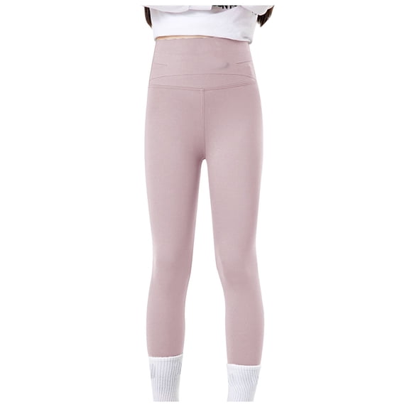 Girls High Waist Slim Fit Yoga Pants Solid Color Casual Leggings Summer Spring,Purple,3-4 Years