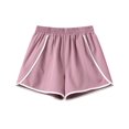 thumbnail image 1 of Girls High Waisted Dolphin Hem Athletic Shorts Moisture Wicking Quick Dry Breathable Elastic Waist Summer Activewear for Kids Purple,Size 6-7T, 1 of 9