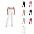 thumbnail image 1 of Girls High Waisted Dress Pants with Pockets, High Stretch Uniform & Casual Wide Leg Trousers for Kids, Sizes 5-14 Years, 1 of 9