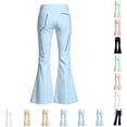 thumbnail image 1 of Girls High Waisted Flare Pants Uniform School Pants Kids Flare Bell Bottoms Casual Trousers 9-10 Years, 1 of 8