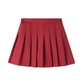 thumbnail image 1 of Girls High Waisted Plain Pleated Skirt Skater Tennis School Uniforms Skirt Lining Shorts, 1 of 2