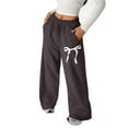thumbnail image 1 of Girls High Waisted Sports Sweatpants Loose Fit Jogger Pants Lightweight Straight Leg Athletic Trousers with Pockets for Teen Girls, 1 of 6