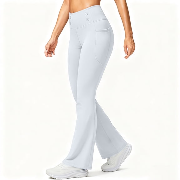 Girls High Waisted Yoga Leggings Fleece Lined Bootcut Flare Pants with Pockets Warm Winter Athletic Pants, XXL