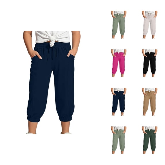 Girls High Withed White Space Pocket Skinny Pants For Kids With Comfortable Fit Solid Color Casual Trousers For Girls