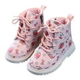 Girls Hiking Boots,Sweetheart Strawberry Leather Plush Girls Warm Boots