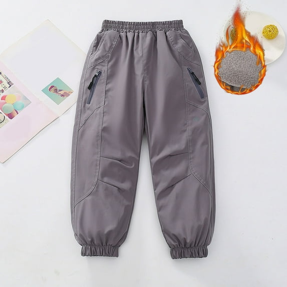 Girls Hiking Pants Thermal Fleece Lined Windproof Boys Athletic Pants Winter Outdoor Pants Girls Warm Pants 4-5 Years