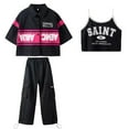 thumbnail image 1 of Girls Hip Hop Dance Outfit Summer Street Dance Performance Suit Crop Tops Cargo Pant Kpop Clothing Jazz Dancewear, 1 of 6