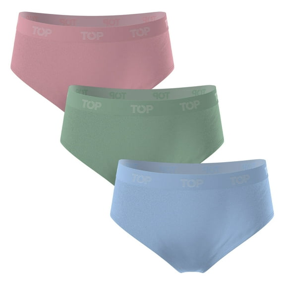TOP Wear - Girls Cotton Blend Hipster Panties - Pack of 3 - Soft, Breathable, Everyday Comfort