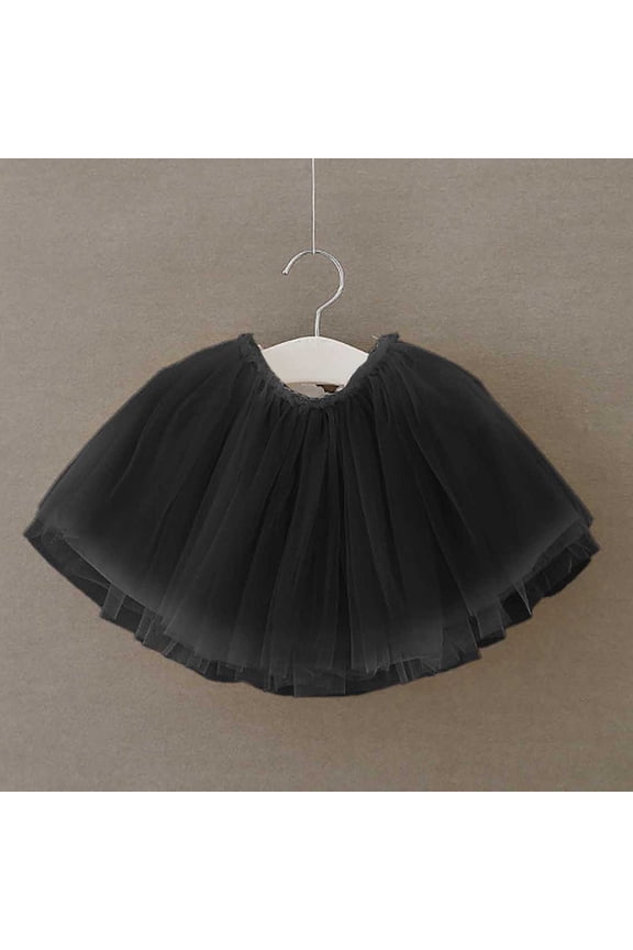 Girls Holiday Ballet Dance Mesh Tutu Skirts for Toddlers Baby Kids Party Dress Up Soft Layered, 12-18 Months, Black