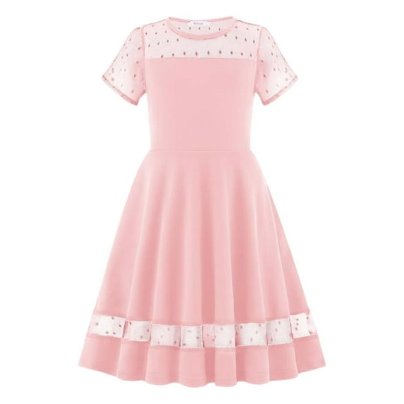 Girls Holiday Dresses Cartoon Birthday Dresses for Girls Kids Girls Wedding Guest Dress 6-7 Years