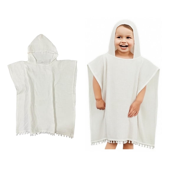 Girls Hooded Beach Towel Quick Dry Beach Towel Poncho Lightweight Kids Towel Robe 1-6 Years