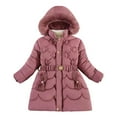 thumbnail image 1 of Girls Hooded Down Coat & Mid-length Padded Jacket for Girls,Windproof Winter Warm Thick Soft Cold Weather-Protective Jacket, 1 of 4