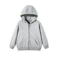 thumbnail image 1 of Girls Hooded Jacket Casual Pullover Sweatshirt Cozy Winter Kids Coat Soft Warm Hoodie Plush Lined ,Size:6-7 Years, 1 of 9