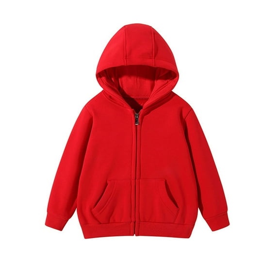 Hjtefg Girls' Cozy Hooded Sweatshirt - Soft Winter Pullover for Toddlers, Warm Casual Hoodie with Front Pocket,Color: 1-Red Size: 10-12 Years