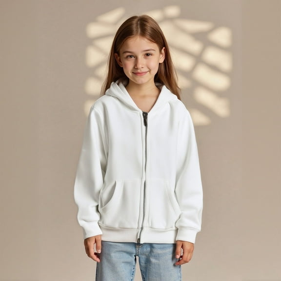 Girls Hooded Jacket Casual Pullover Sweatshirt for Toddlers and Kids - Cozy Winter Outerwear for Everyday Use and Parties