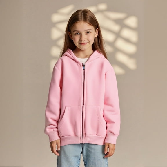Girls Hooded Jacket Casual Pullover Sweatshirt for Toddlers and Kids - Cozy Winter Outerwear for Everyday Use and Parties