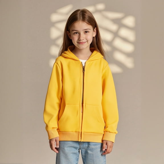 Girls Hooded Jacket Casual Pullover Sweatshirt for Toddlers and Kids - Cozy Winter Outerwear for Everyday Use and Parties
