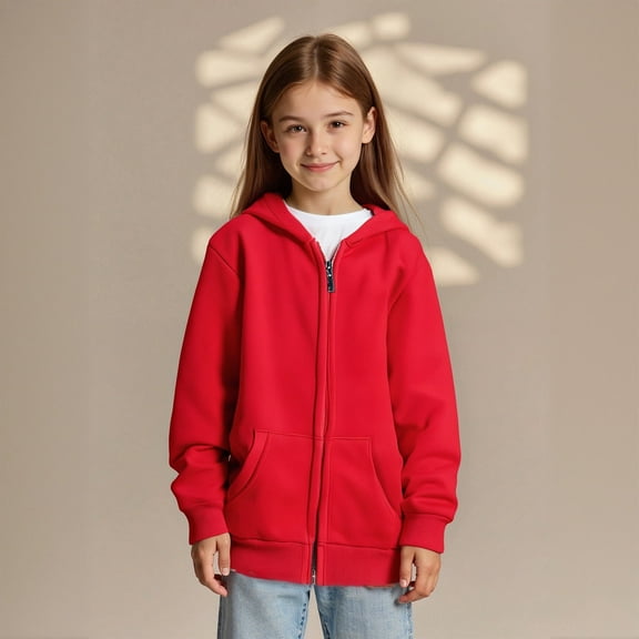 Girls Hooded Jacket Casual Pullover Sweatshirt for Toddlers and Kids - Cozy Winter Outerwear for Everyday Use and Parties