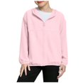 thumbnail image 1 of Girls Hooded Jacket Lightweight Windbreaker, UPF 50+ Sun Protection Packable Running Jacket for Kids, School & Outdoor (Pink),Size 12-13 T, 1 of 7