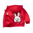 thumbnail image 1 of Girls Hooded Jacket Toddler Zip up Coat with Cartoon Rabbit Kids Lightweight Rain Jacket Cute Windbreaker Outerwear Raincoat, 1 of 6